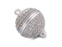 White Gold Plated 10mm Magnetic Clasp