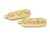 24K Gold Plated Charms or Pendants with 3 Cubic Zirconia Encrusted Stars