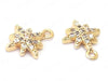 24K Gold Plated Star Charms/Pendants with Cubic Zirconia Side