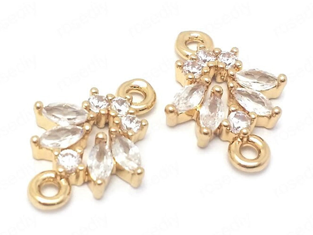 24K Gold Plated Charms | Earring Findings | Pendants | 22mm x 31mm