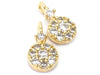 24K Gold Plated Charms | Coin Shaped Drop | Cubic Zirconia | 6mm x 11mm