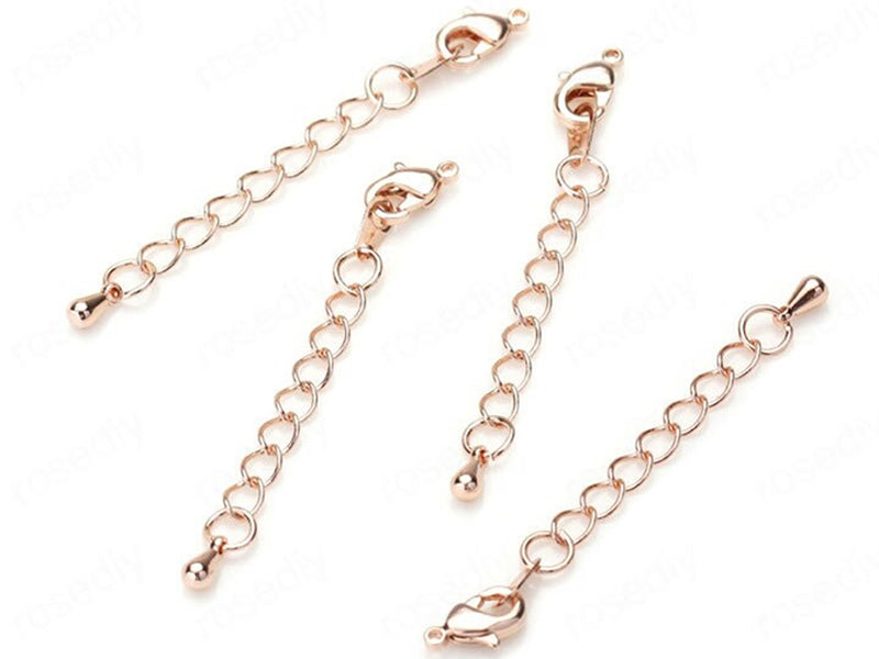 Lobster Claw Clasps with Extender Chain, Two Pieces