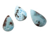 Larimar Stone Cabochon | Pear Shape | Blue Dominican Larimar