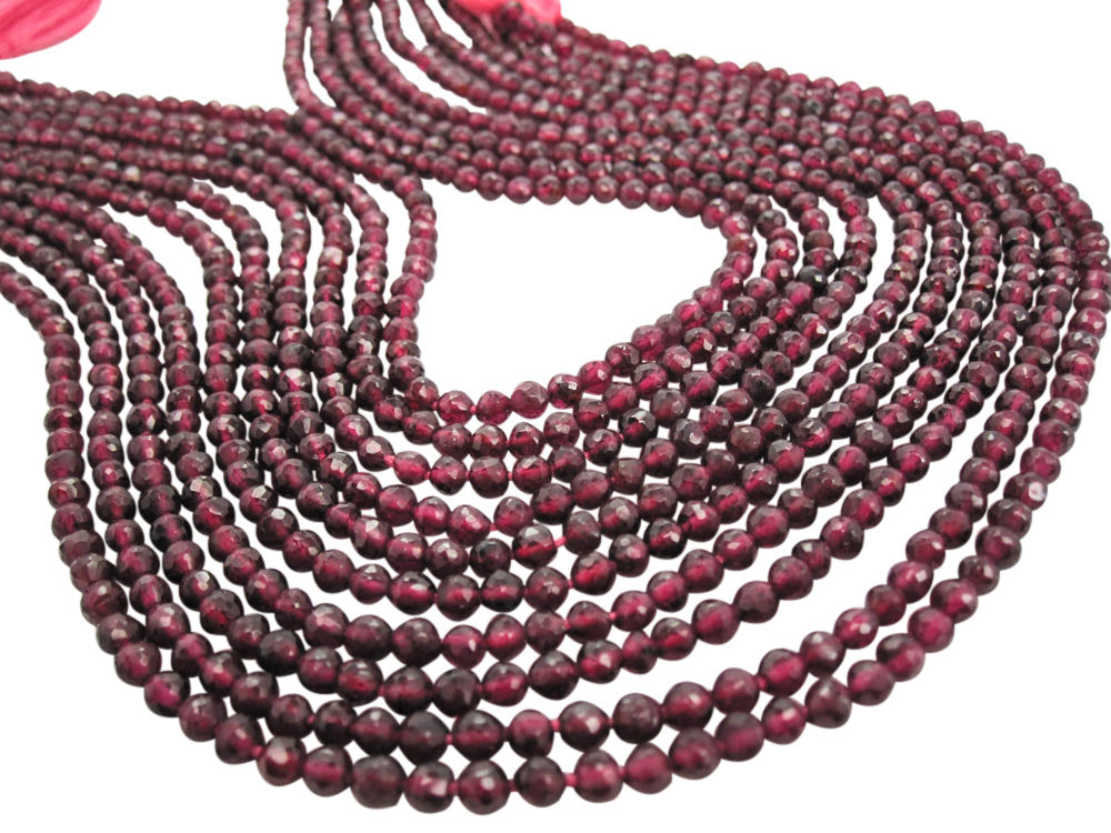 Garnet Beads Faceted Round