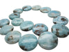 Larimar Stone Beads | Smooth Coin Shape | 24mm