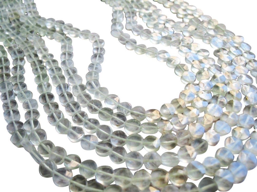Prehnite Beads Coin Shaped Beads