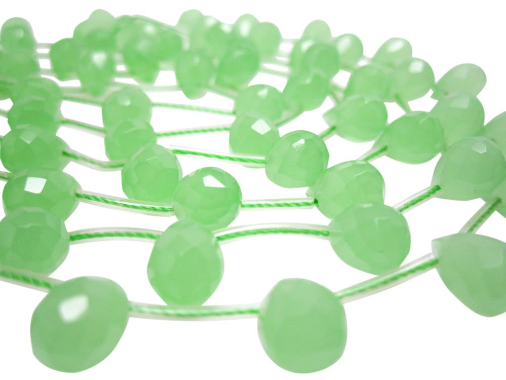 Quartz Beads | Green Quartz | Faceted Teadrops | 5mm x 8mm