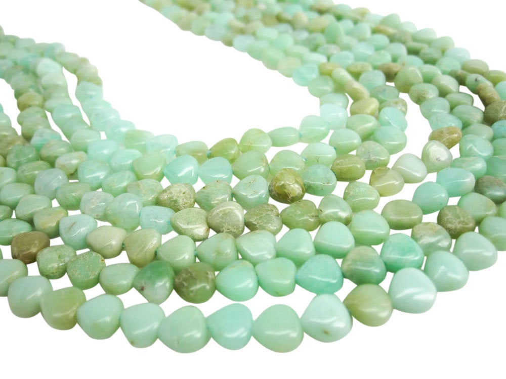 Chrysoprase Stone Beads Hearts