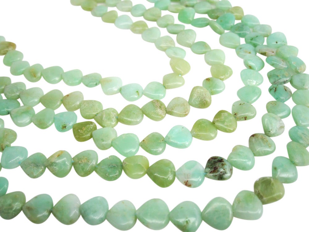 Chrysoprase Beads Heart Briolettes