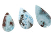 Larimar Stone Cabochon | Pear Shape | Blue Dominican Larimar