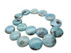 Larimar Stone Beads | Smooth Coin Shape | 24mm