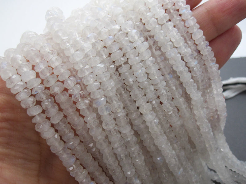 White Moonstone Gemstone Beads