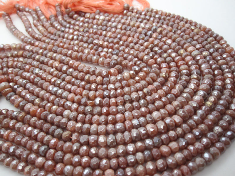 Moonstone Rondelle Gemstone Beads