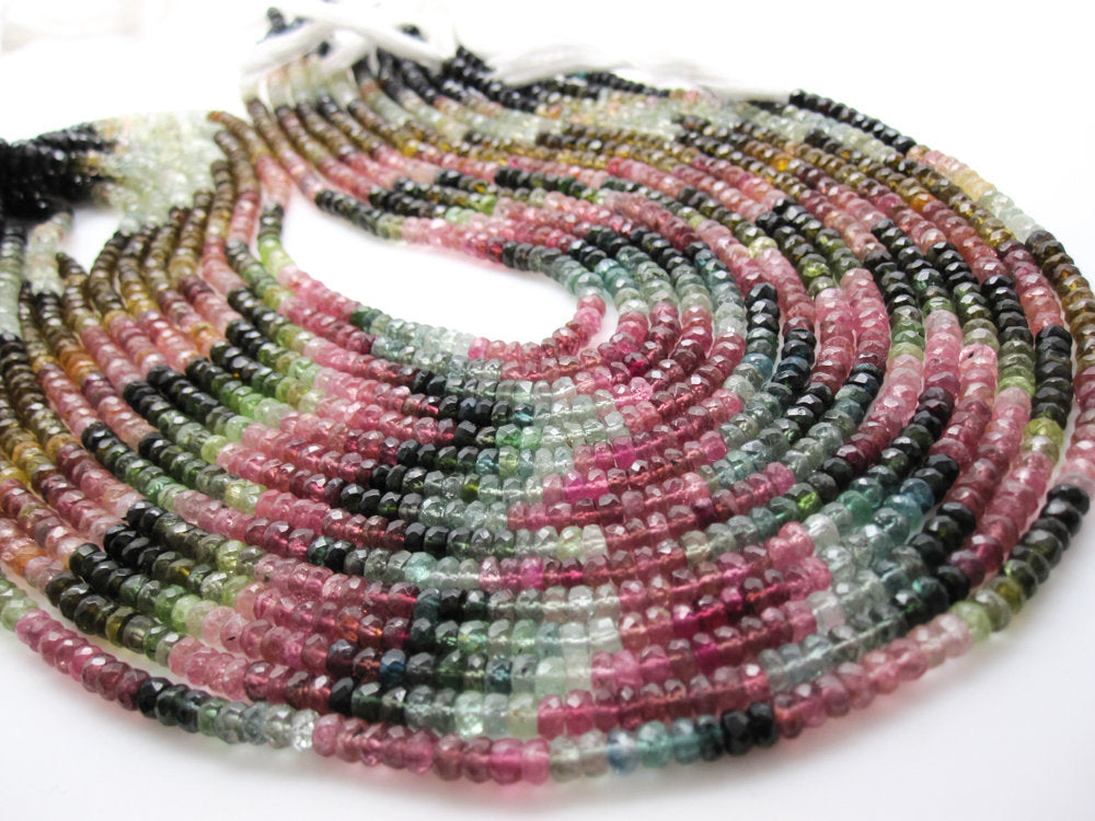 AAA QUALITY~~Natural Multi Tourmaline Smooth Rondelle Beads Smooth buy Tourmaline Gemstone Beads Wholesale Tourmaline Beads Jewelry Making Beads