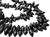 Black Spinel Beads in Faceted Dew Drops