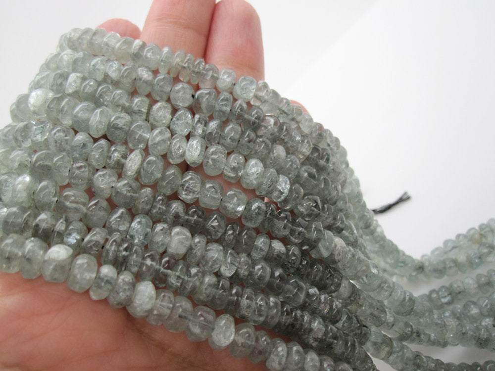 7 2024 mm Moss Aquamarine Faceted Rondelles, 17 Inch Strand, AAAA Quality- Moss Aquamarine Faceted Beads - Top Quality Gemstone Beads