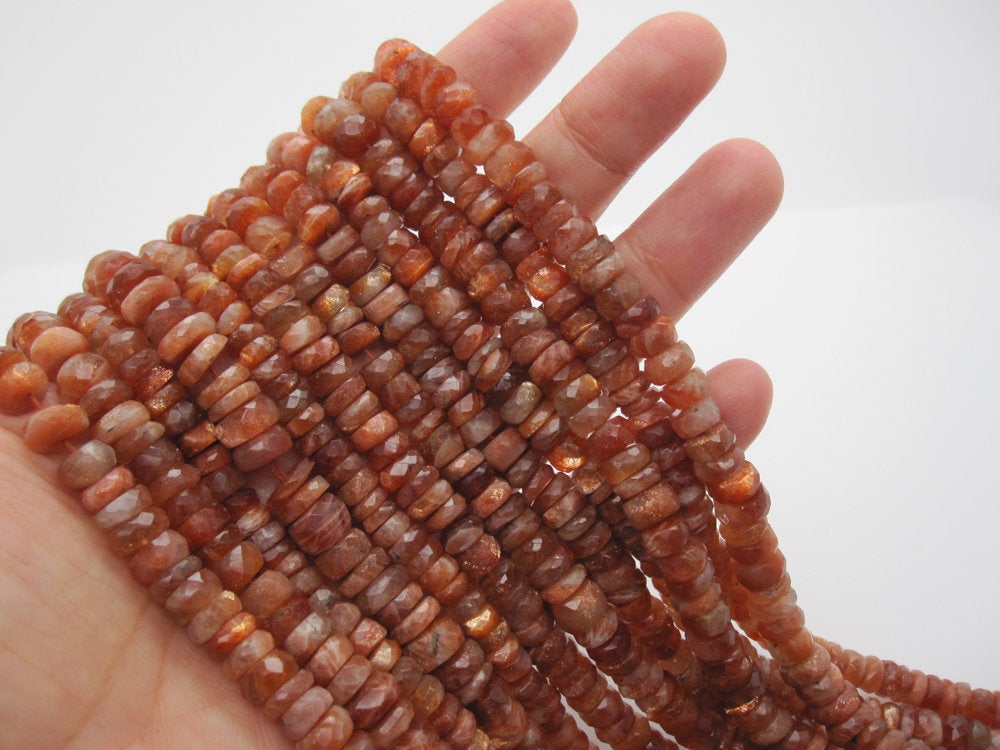 10 Pieces Sunstone Faceted Uneven Face Drill Natural Gemstone Beads Strand | 20x11x6 to 8x7.5x3 mm good | Briolette Sunstone Beads