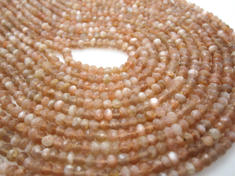 Pink Flake Moonstone Beads Side