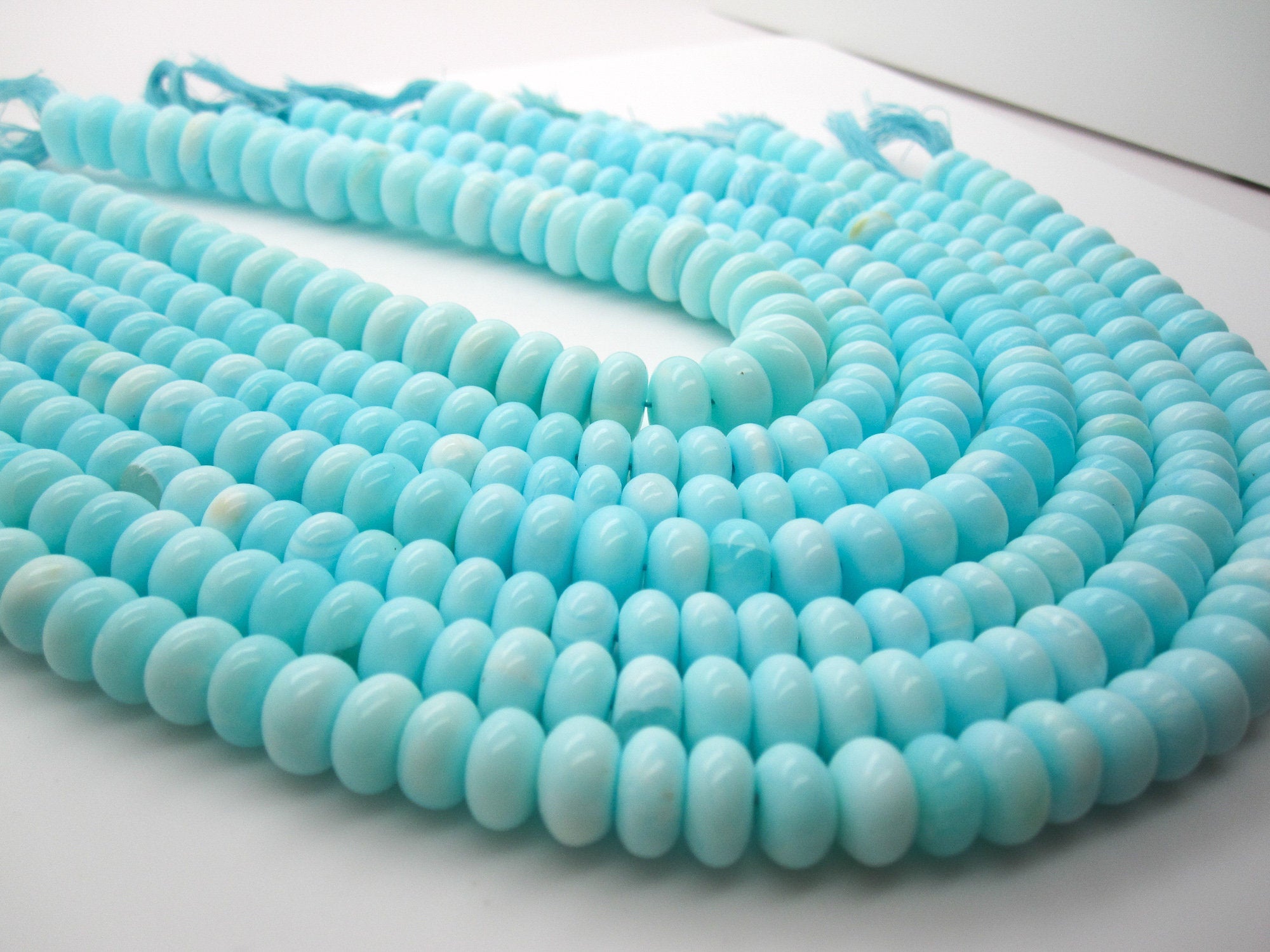 Blue Opal Beads Side