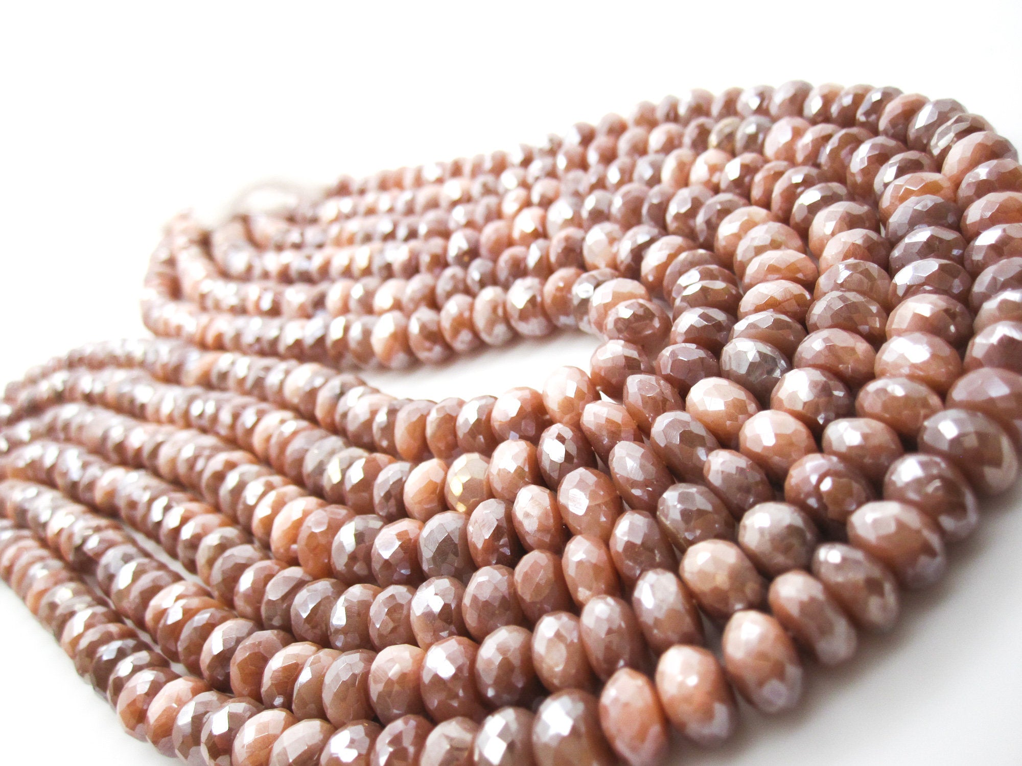 Moonstone Rondelle Beads